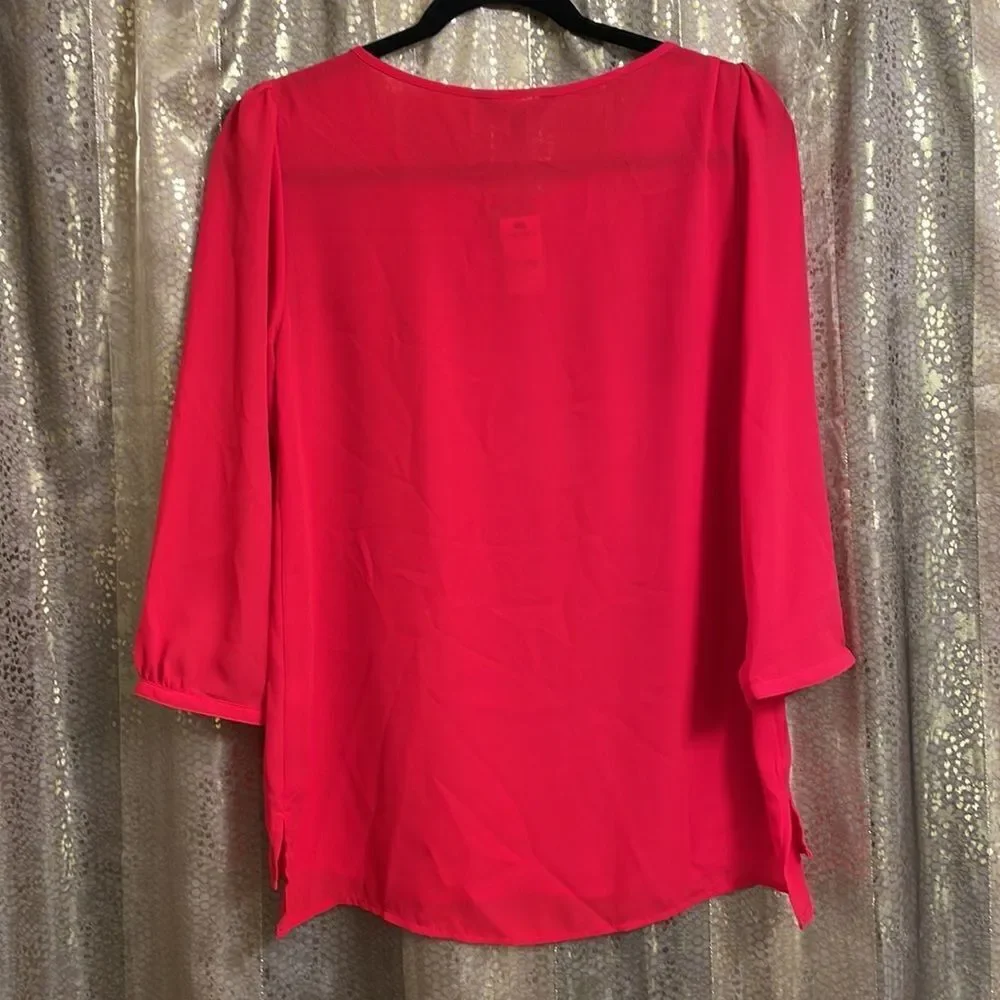 NWT Express hot pink/red tunic style blouse, oversized and flowy, size S‎